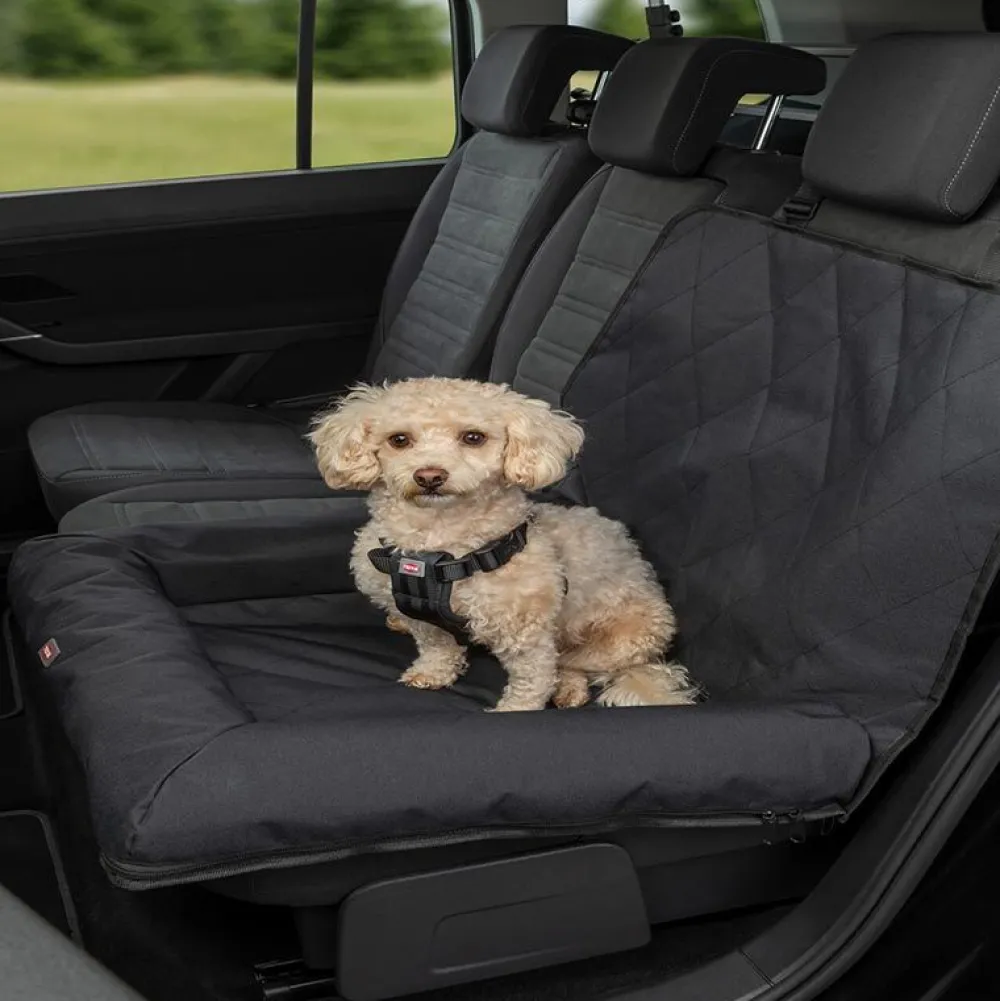 Unterwegs Mit Hund>Futterfreund Autokissen für Rückbank mit weichem Rand & Gurtdurchführung