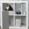 Katzen Schlafplatz|Kratzbäume Und -Möbel>Futterfreund Bett für Regale mit Kratzbrett, 33x48x37 cm, lichtgrau
