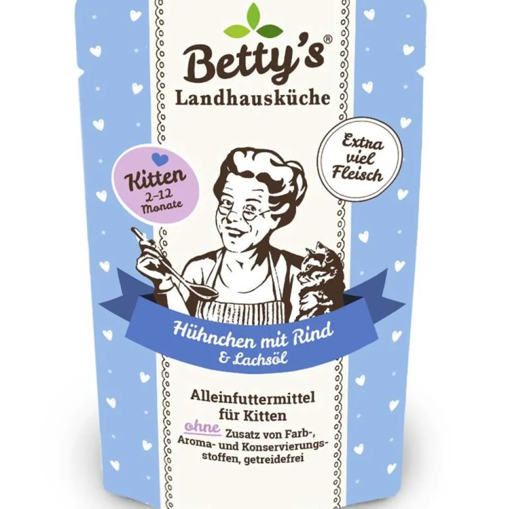 Betty'S Landhausküche>Futterfreund Betty's Landhausküche Pouch Kitten Hühnchen + Rind 100g