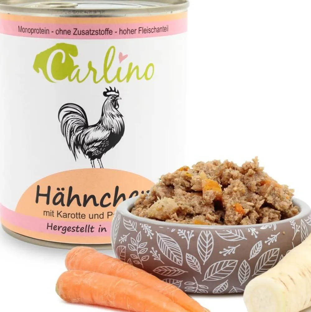 Carlino>Futterfreund Carlino Menü - Hähnchen mit Karotte und Pastinake