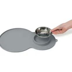 Katzennäpfe|Trinkbrunnen>Futterfreund Catit Silikonmatte Erdnuss, 46x29cm, grau