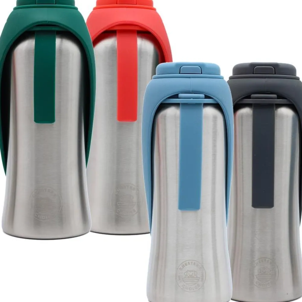 Unterwegs Mit Hund|Futternapf>Futterfreund Chesters Choice 2in1 Trinkflasche mit Silikonnapf