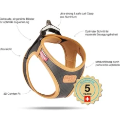 Halsbänder, Leinen & Geschirre>Futterfreund Curli Geschirr Apple Leather, braun