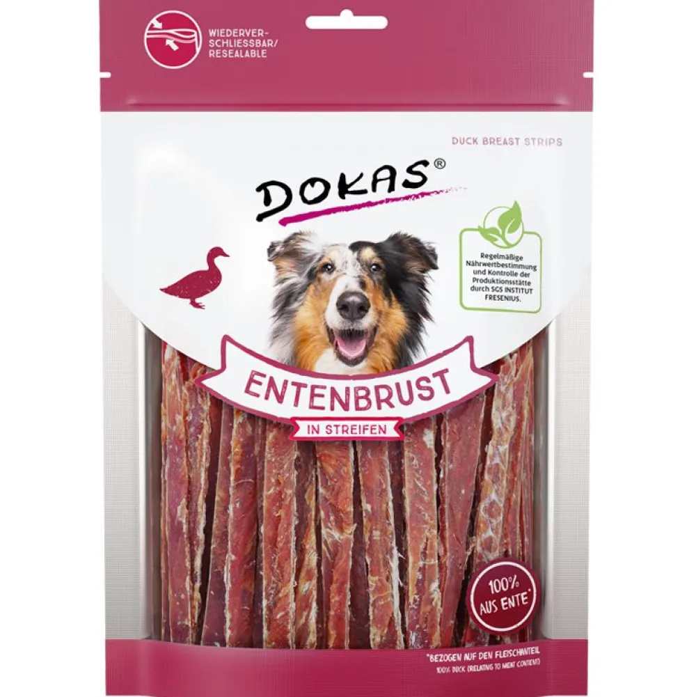 Dokas|Kaustreifen>Futterfreund Dokas Dog Snack Entenbrust in Streifen 250g