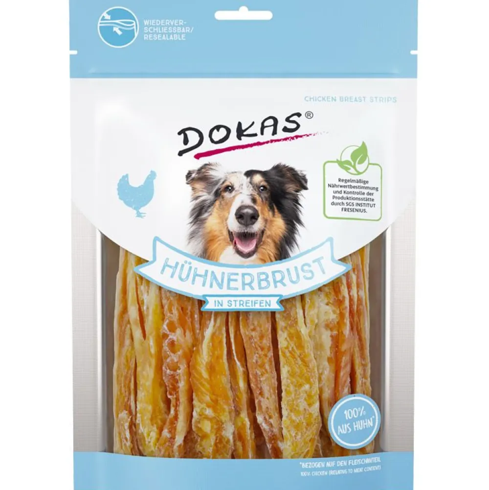 Dokas|Geflügel>Futterfreund Dokas Dog Snack Hühnerbrust in Streifen 250g