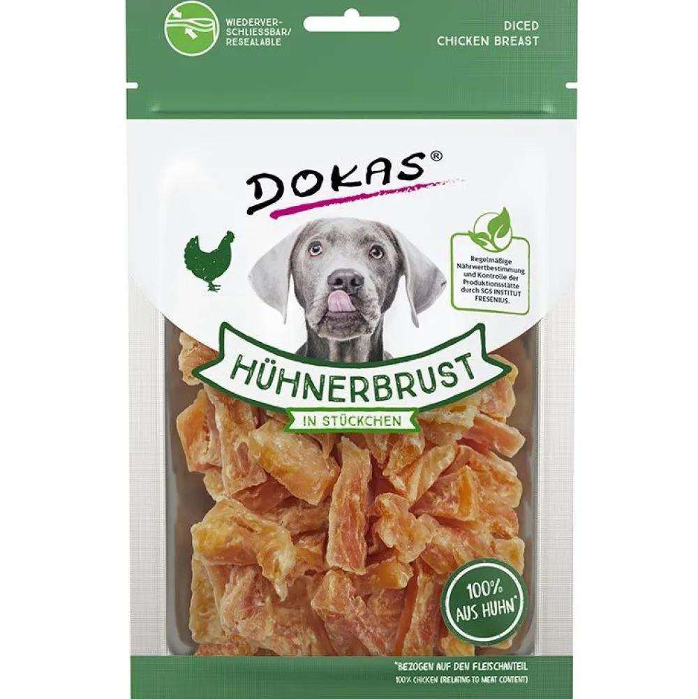 Dokas|Geflügel>Futterfreund Dokas Dog Snack Hühnerbrust in Stückchen 70g