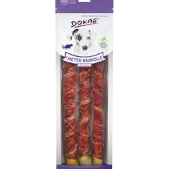 Kaurollen|Dokas>Futterfreund Dokas Dog Snack 1m Kaurolle mit Ente, 3x34cm, 315g