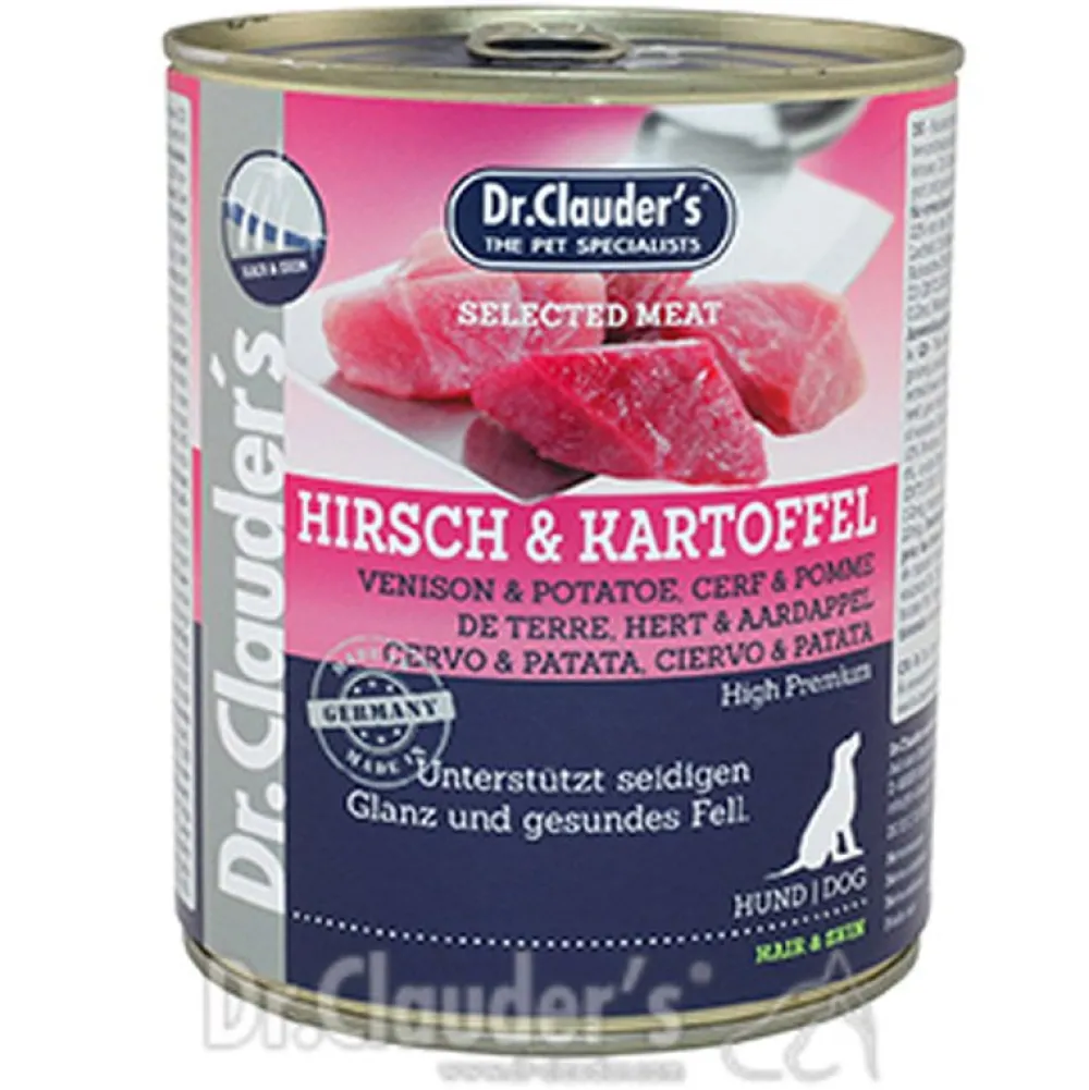 Dr. Clauders>Futterfreund Dr. Clauders Selected Meat Hair+Skin Hirsch+Kartoffel 800g