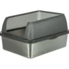 Katzentoiletten>Futterfreund Edelstahltoilette Niro, mit Rand, 40x29x52cm, grau