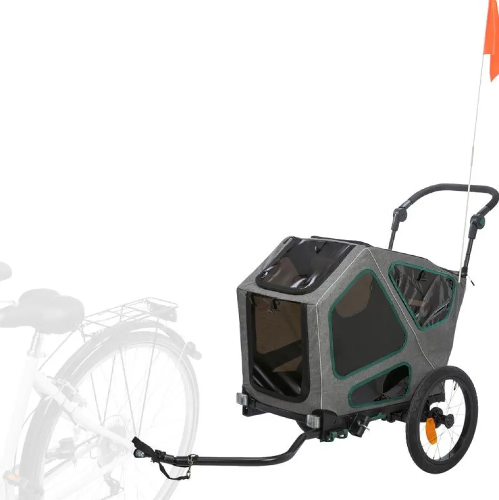 Unterwegs Mit Hund>Futterfreund Fahrrad-Anhänger für Hunde, grau/salbei