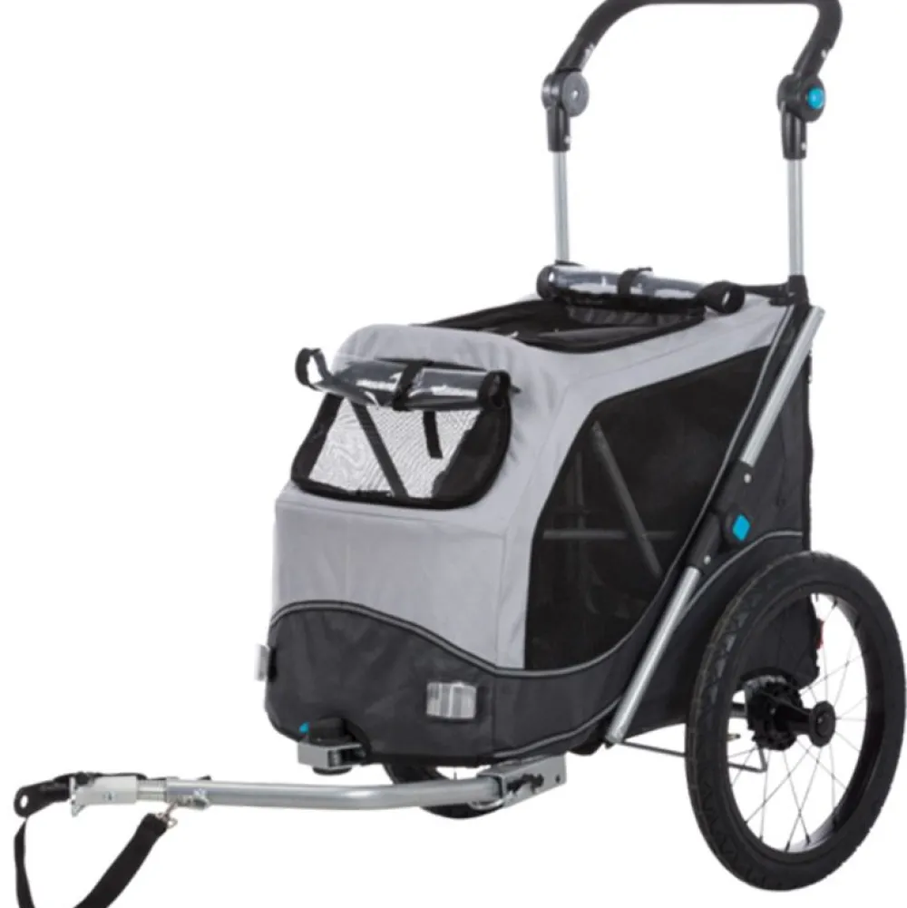 Unterwegs Mit Hund>Futterfreund Fahrrad-Anhänger für Hunde Gr. S bis 15 kg, grau