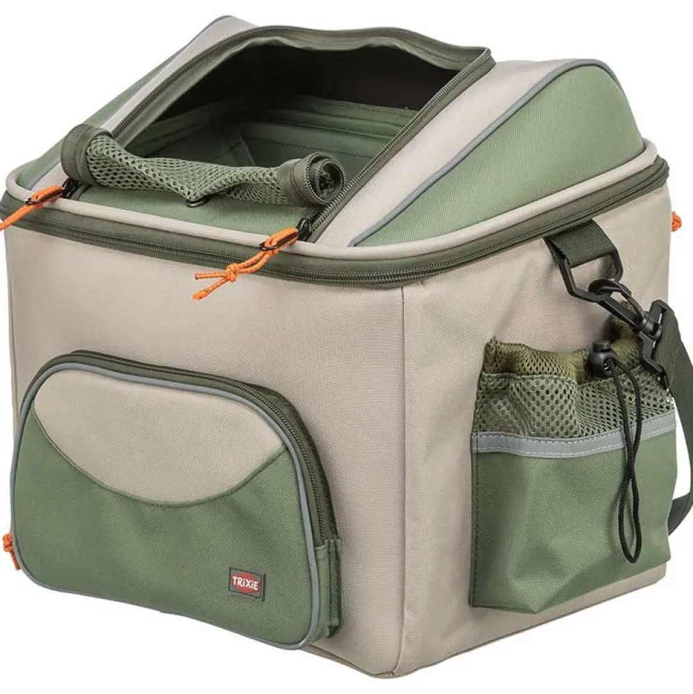 Unterwegs Mit Hund>Futterfreund Fahrradkorb für Lenker, 48x40x34cm, olivgrün/beige