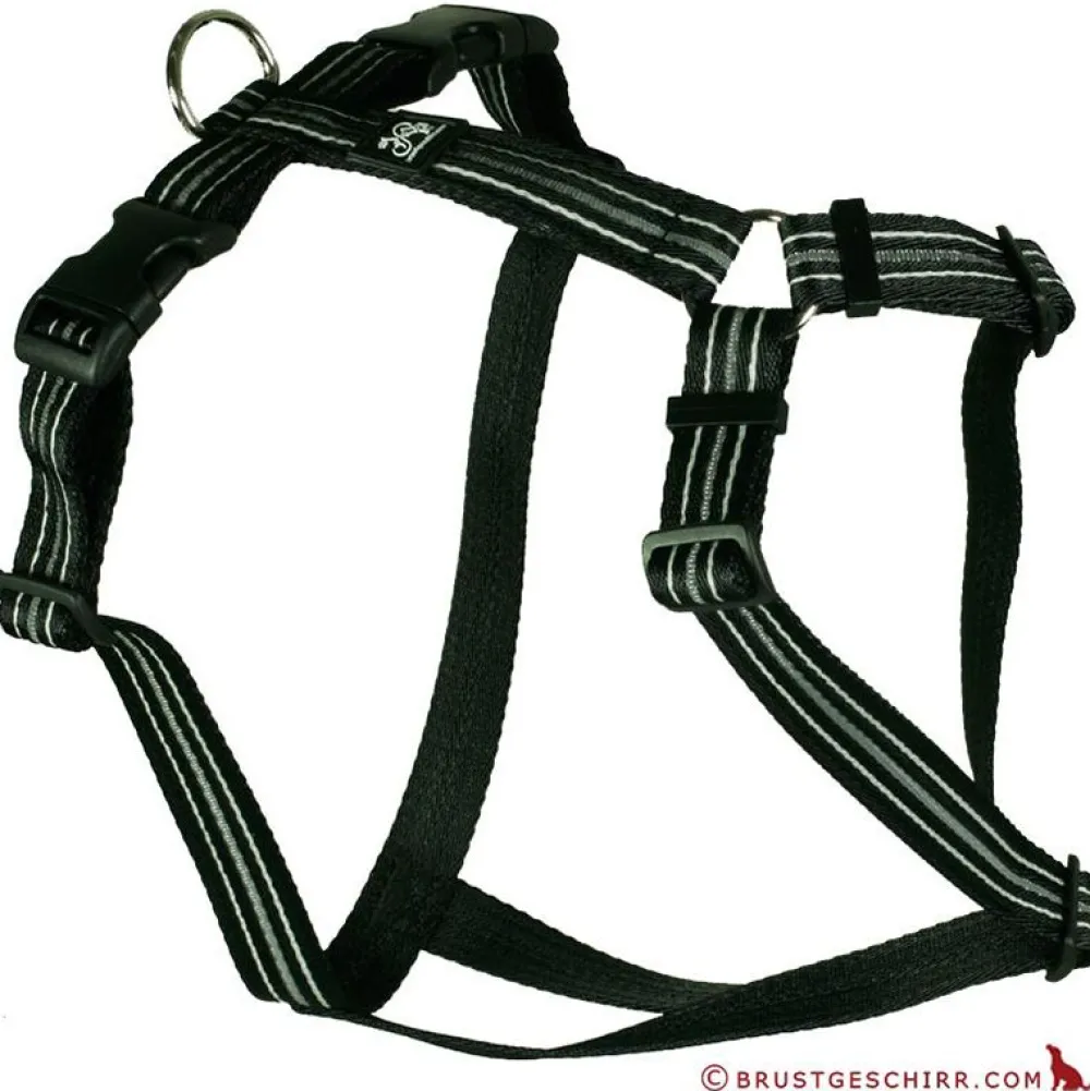 Halsbänder, Leinen & Geschirre>Futterfreund Feltmann Kreuzgeschirr 15mm/40-60cm mit REFLEXBAND schwarz