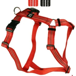 Halsbänder, Leinen & Geschirre>Futterfreund Feltmann Kreuzgeschirr 25mm/75-100cm mit REFLEXBAND rot