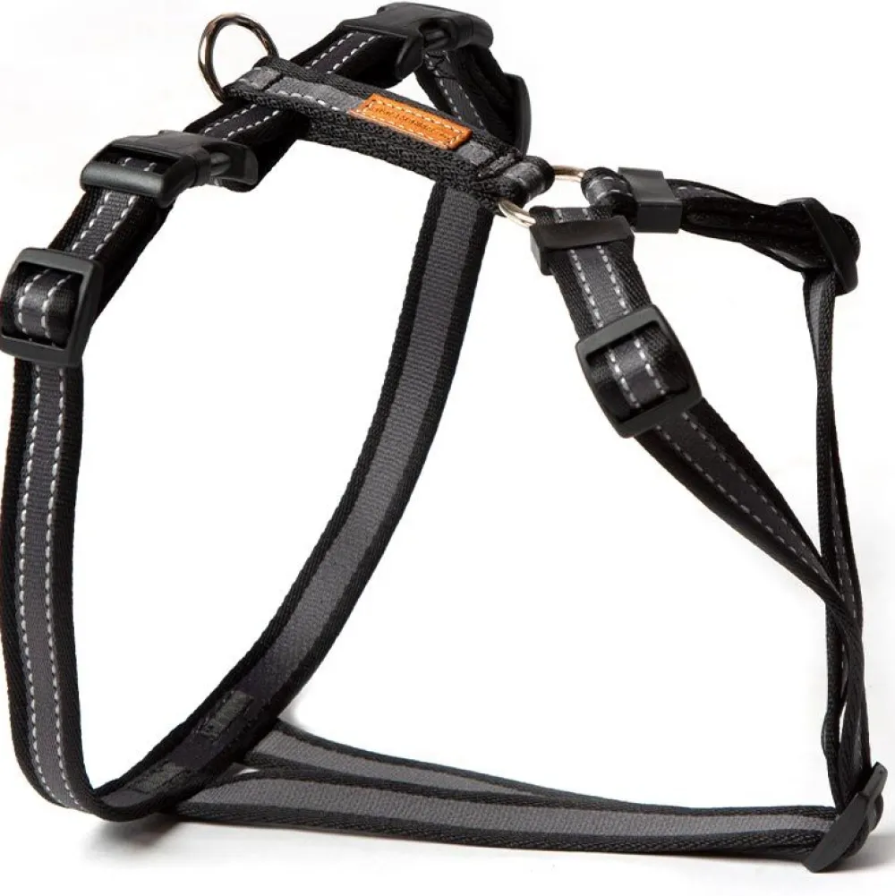 Halsbänder, Leinen & Geschirre>Futterfreund Feltmann Kreuzgeschirr MOPS Soft Grip schwarz/silber