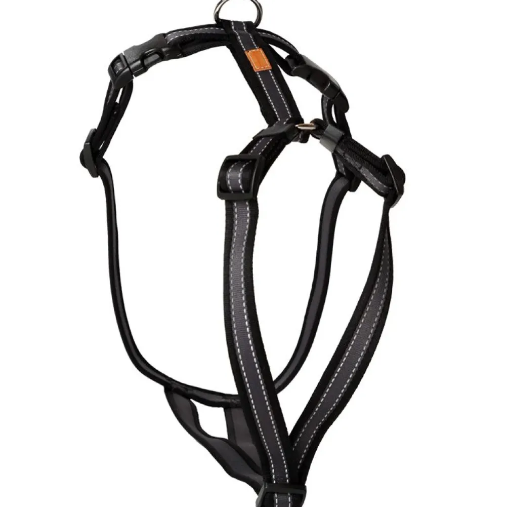 Halsbänder, Leinen & Geschirre>Futterfreund Feltmann Kreuzgeschirr Soft Grip, schwarz-silber