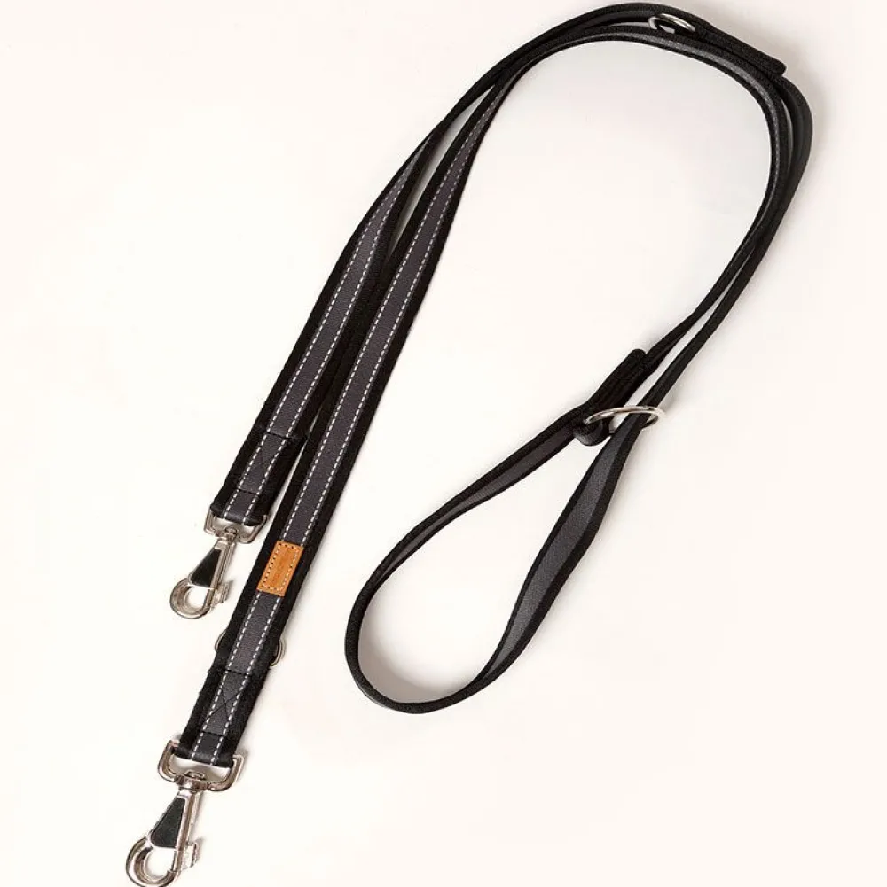 Halsbänder, Leinen & Geschirre>Futterfreund Führleine Soft Grip, schwarz/silber