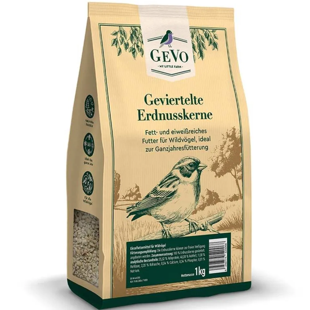 Wildvogelfutter>Futterfreund GEVO Erdnusskerne, geviertelt 1 kg
