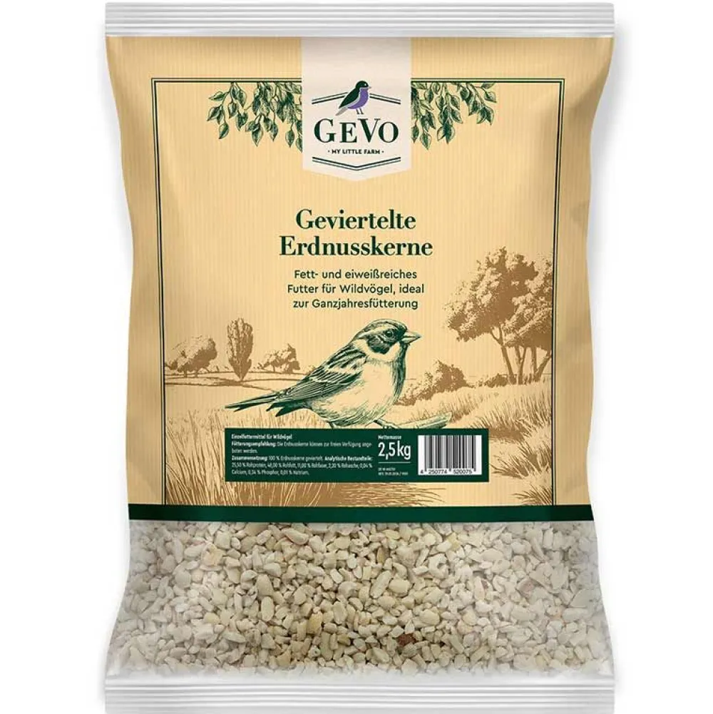 Wildvogelfutter>Futterfreund GEVO Erdnusskerne, geviertelt 2,5 kg