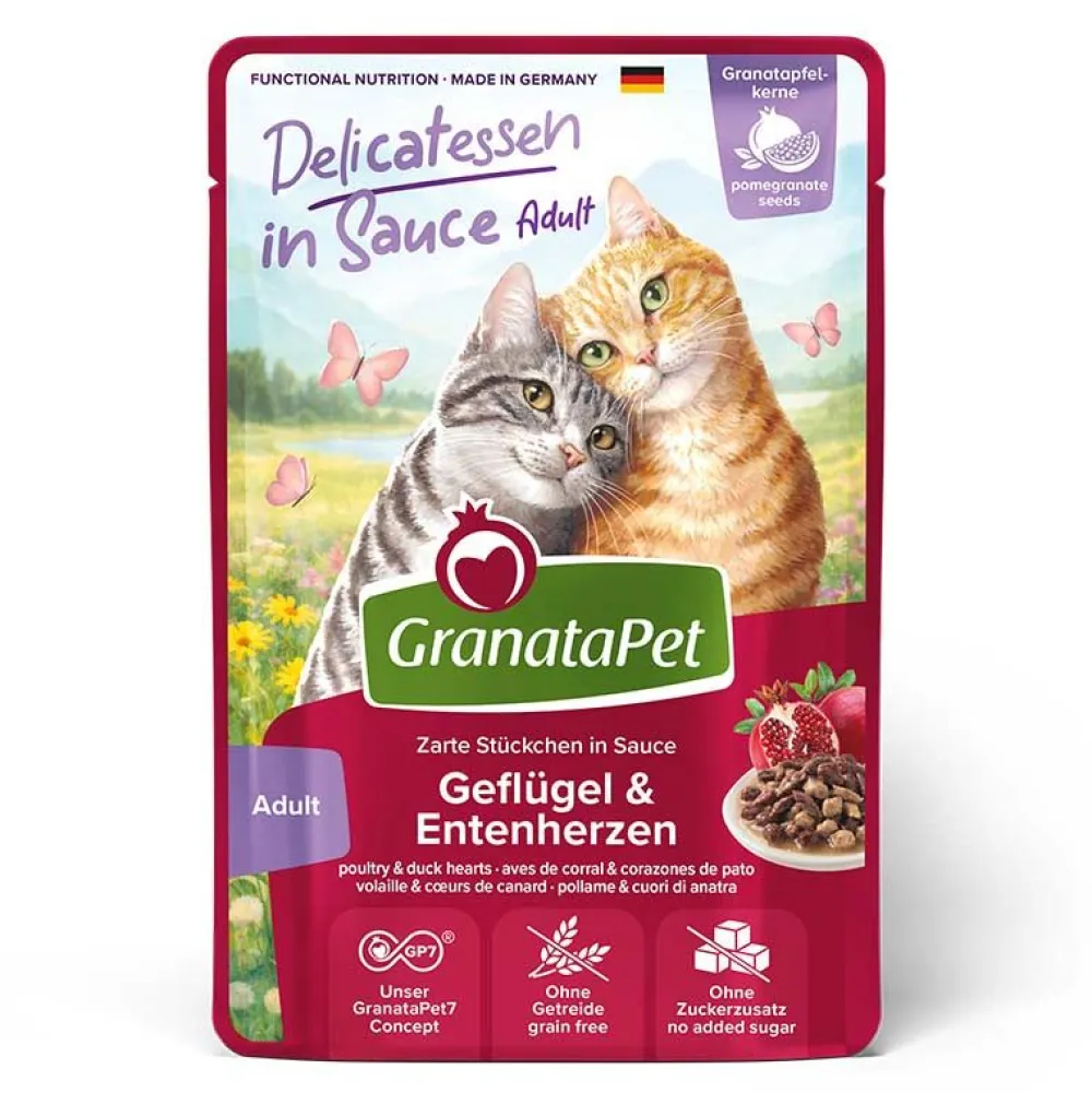 Granatapet>Futterfreund GranataPetKatze DeliCATessen Sauce Geflügel+Entenherzen 100g