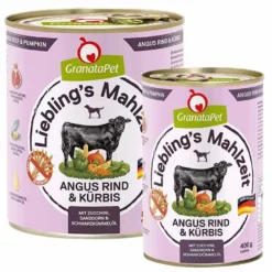 Granatapet>Futterfreund Granatapet Lieblingsmahlzeit Angus Rind und Kürbis