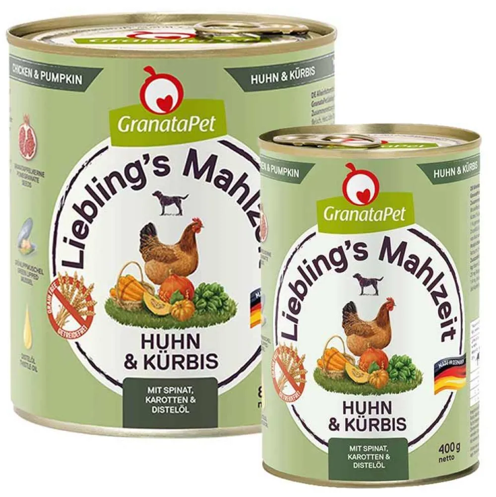 Granatapet>Futterfreund Granatapet Lieblingsmahlzeit Huhn und Kürbis