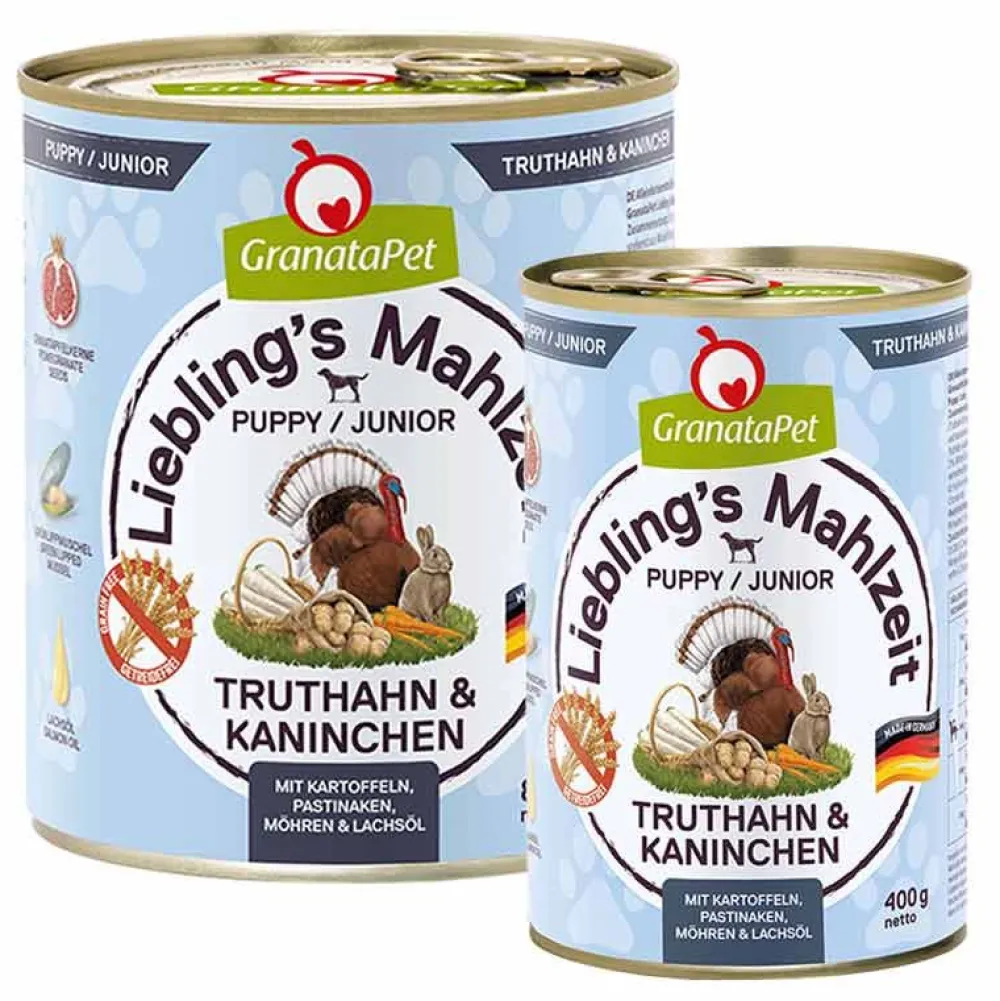 Granatapet>Futterfreund Granatapet Lieblingsmahlzeit Puppy Truthahn + Kaninchen