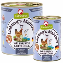 Granatapet>Futterfreund Granatapet Lieblingsmahlzeit Weißfisch und Geflügel