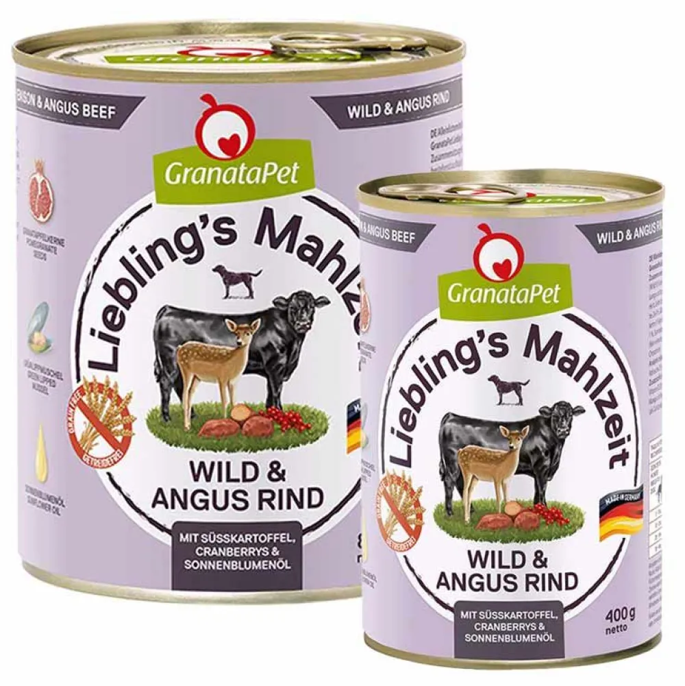 Granatapet>Futterfreund Granatapet Lieblingsmahlzeit Wild und Angus Rind