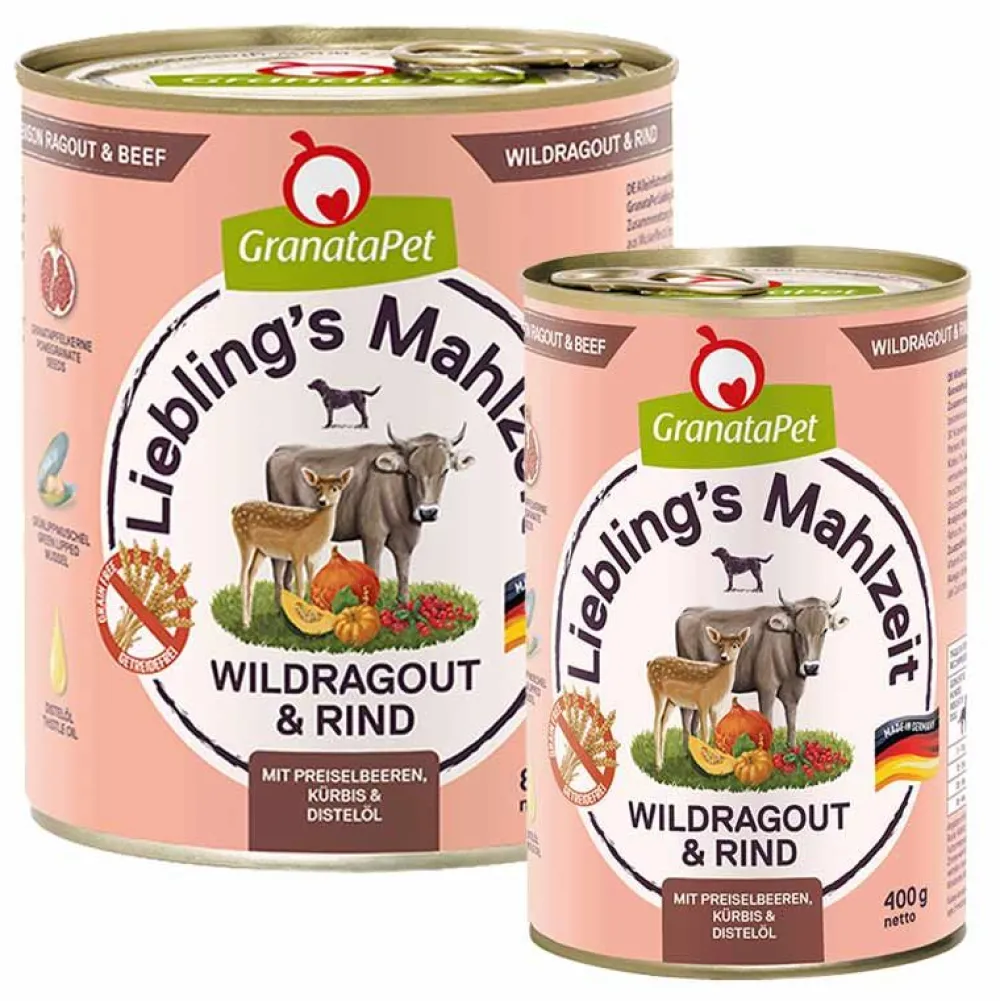Granatapet>Futterfreund Granatapet Lieblingsmahlzeit Wildragout und Rind