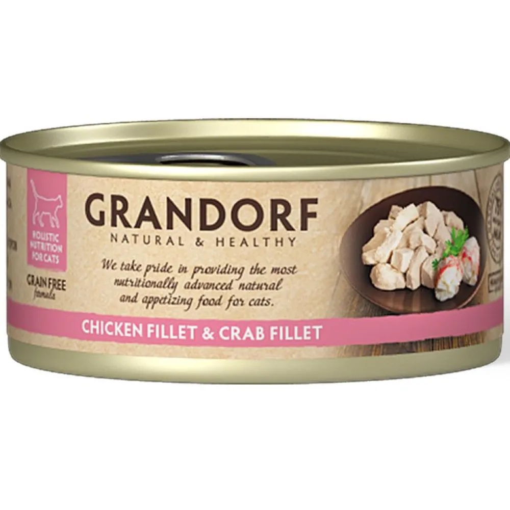 Grandorf>Futterfreund Grandorf Katze Dose Hühnerbrust + Krabbenfilet 70g