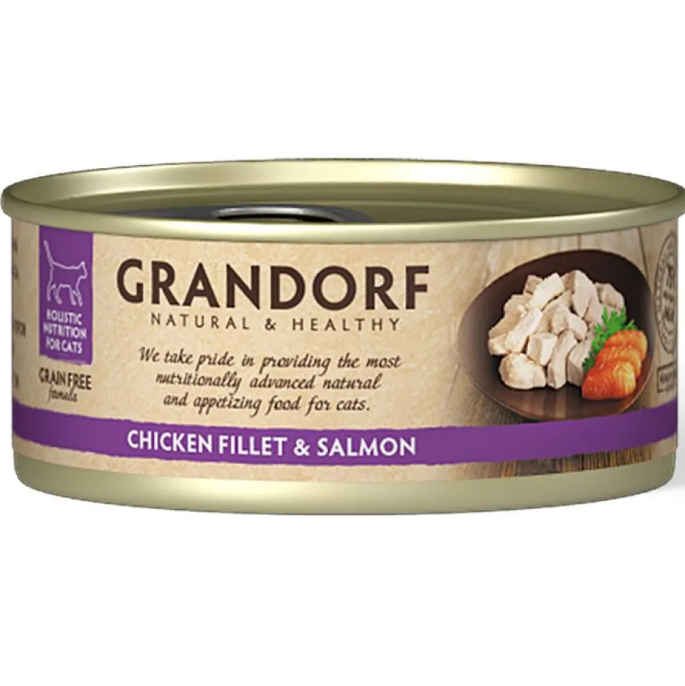 Grandorf>Futterfreund Grandorf Katze Dose Hühnerbrust + Lachs 70g
