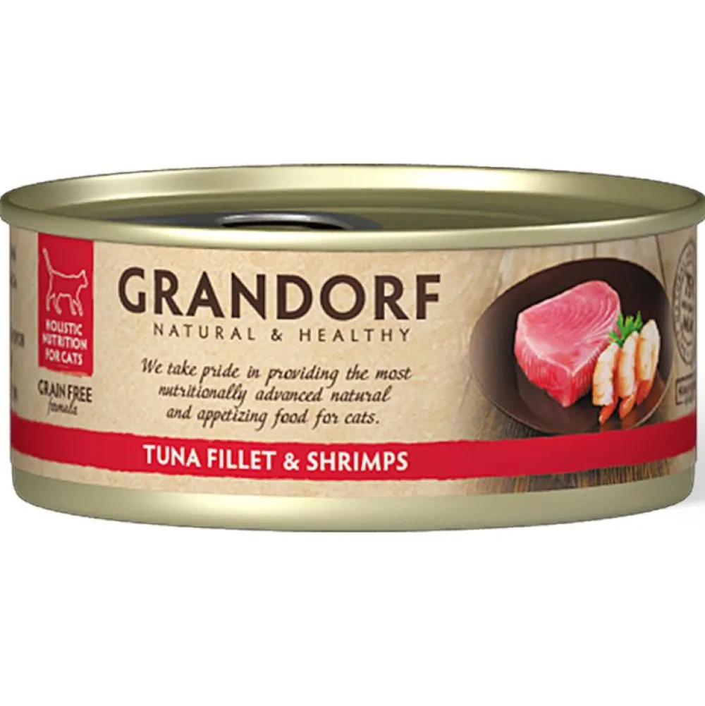 Grandorf>Futterfreund Grandorf Katze Dose Thunfischfilet + Garnelen 70g