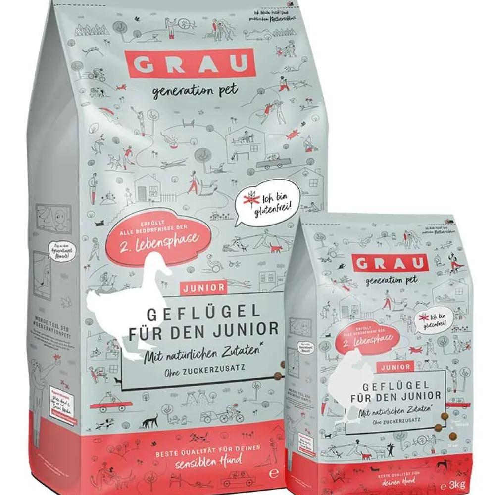 Grau>Futterfreund Grau Hund Junior Geflügel