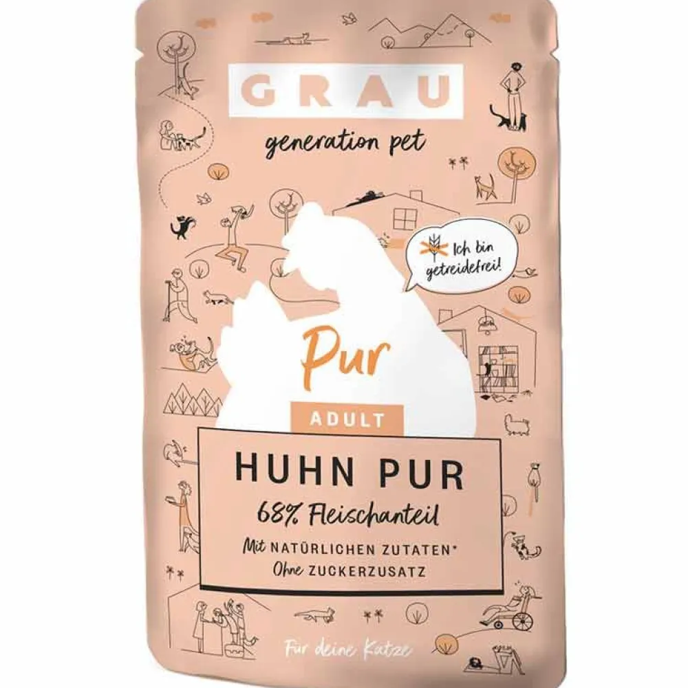 Grau>Futterfreund Grau Katze Adult Pouch Huhn pur 125g