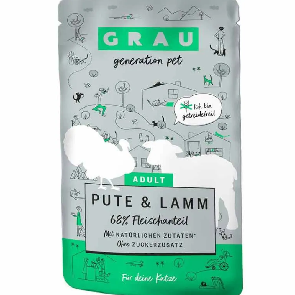 Grau>Futterfreund Grau Katze Adult Pouch Pute und Lamm 125g