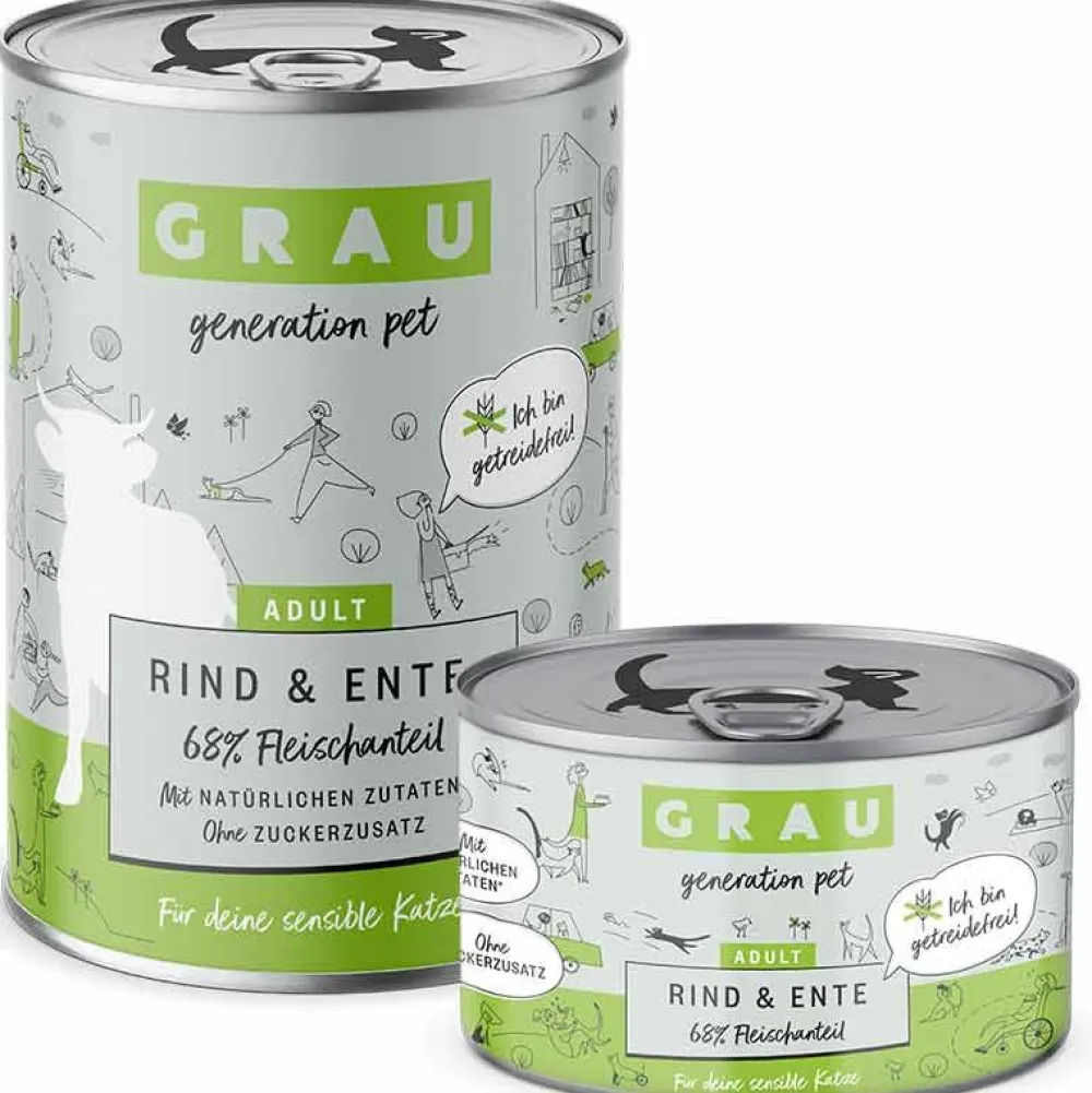Grau>Futterfreund Grau Katze Adult Rind und Ente