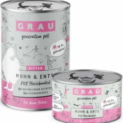 Grau>Futterfreund Grau Katze Kitten Huhn und Ente