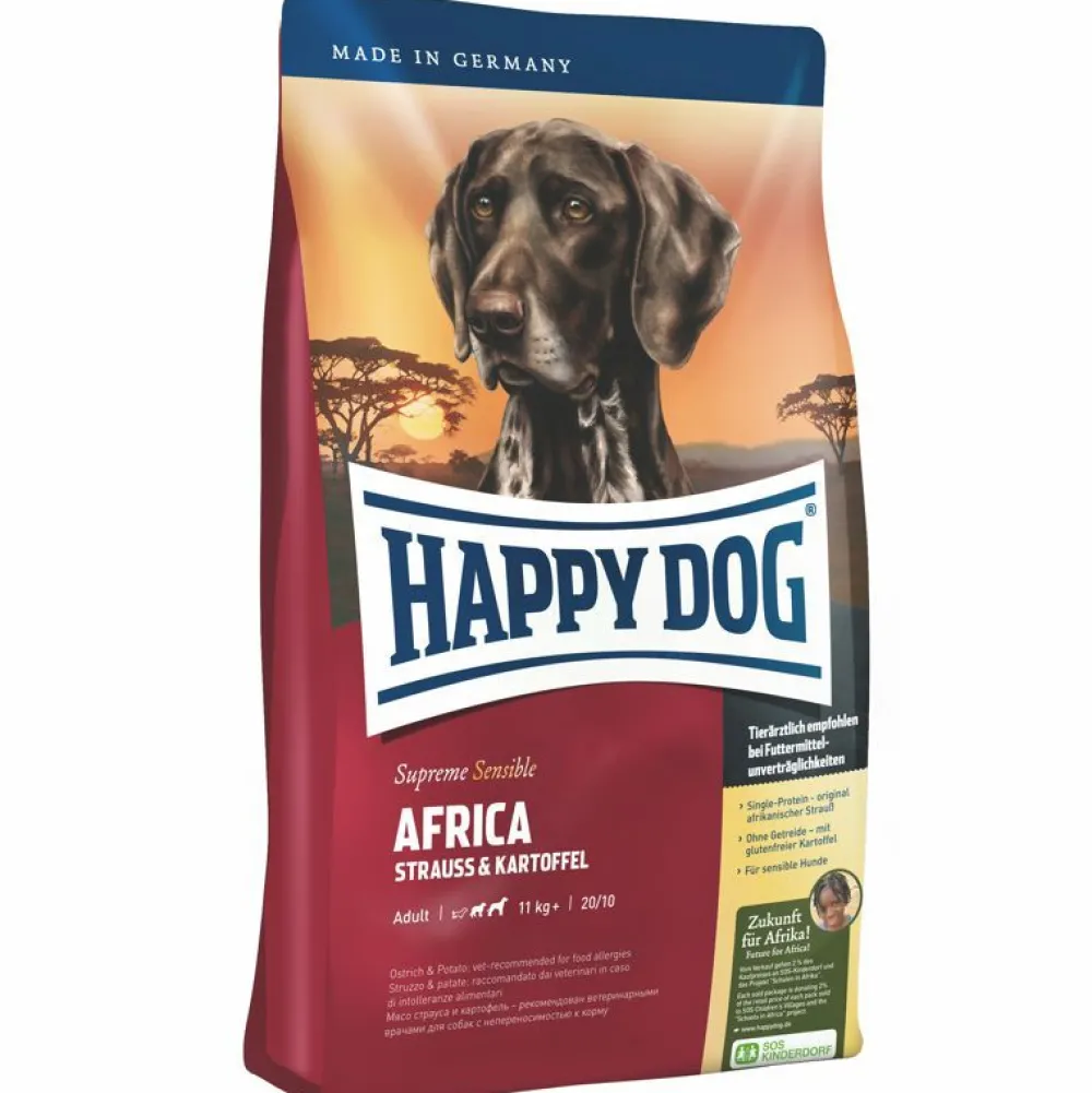 Happy Dog>Futterfreund Happy Dog Supreme Africa Strauss & Kartoffel