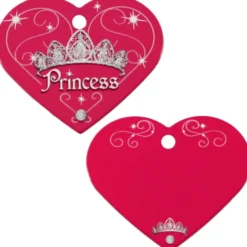 Adressanhänger|Adressanhänger Gravur>Futterfreund Herzchen Groß Pink Princess