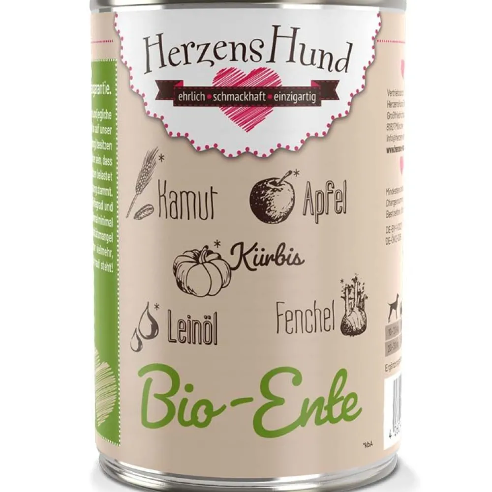 Herzens Hund>Futterfreund HerzensHund Bio-Ente mit Bio-Gemüse