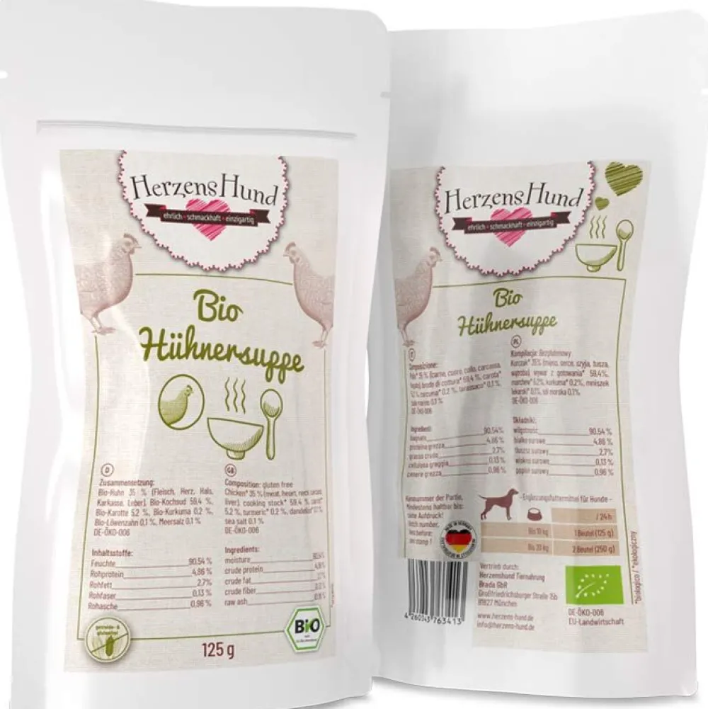 Herzens Hund>Futterfreund HerzensHund Bio-Hühnersuppe 125g