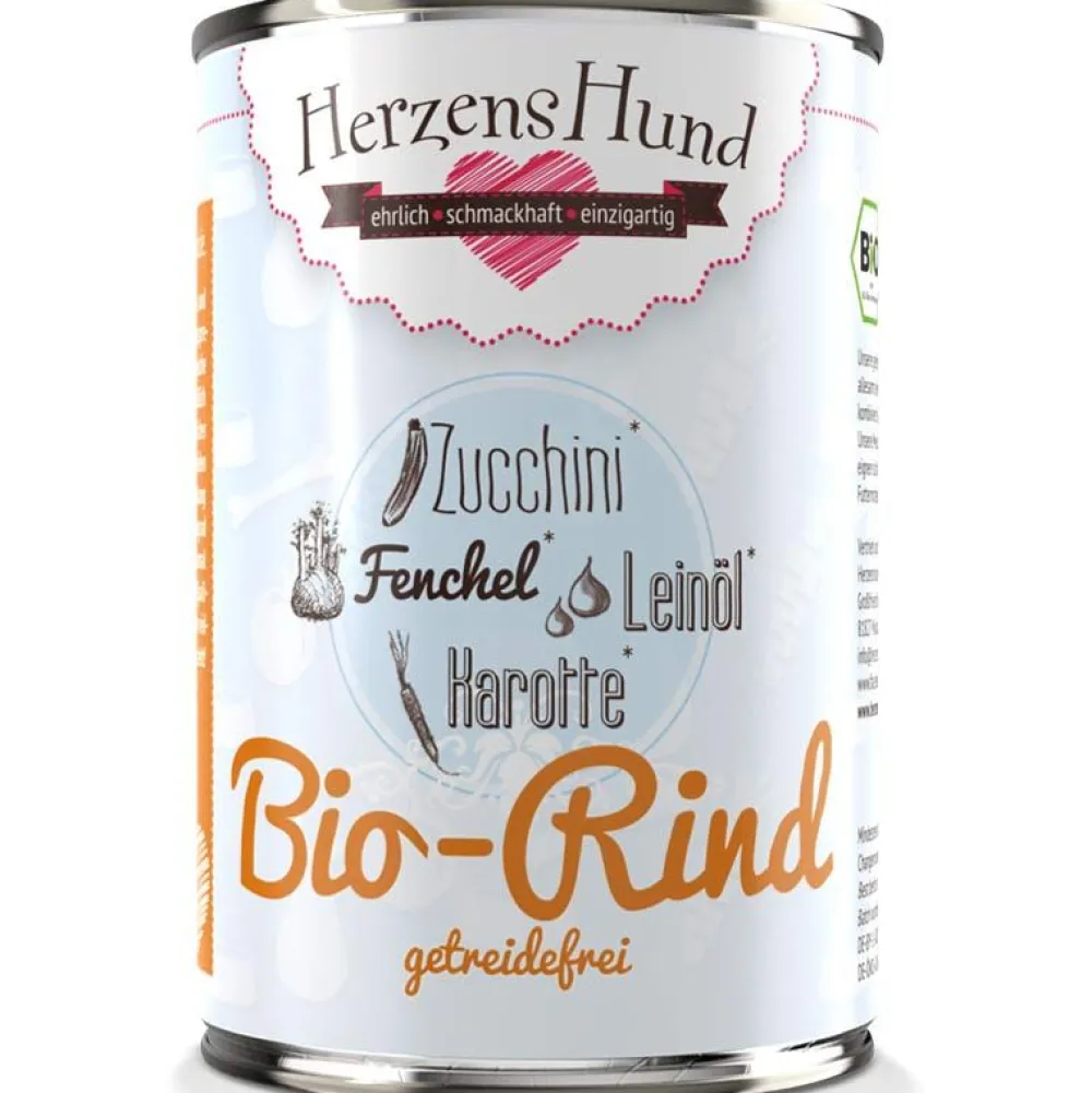 Herzens Hund>Futterfreund HerzensHund Bio-Rind mit Bio-Zucchini -getreidefrei-
