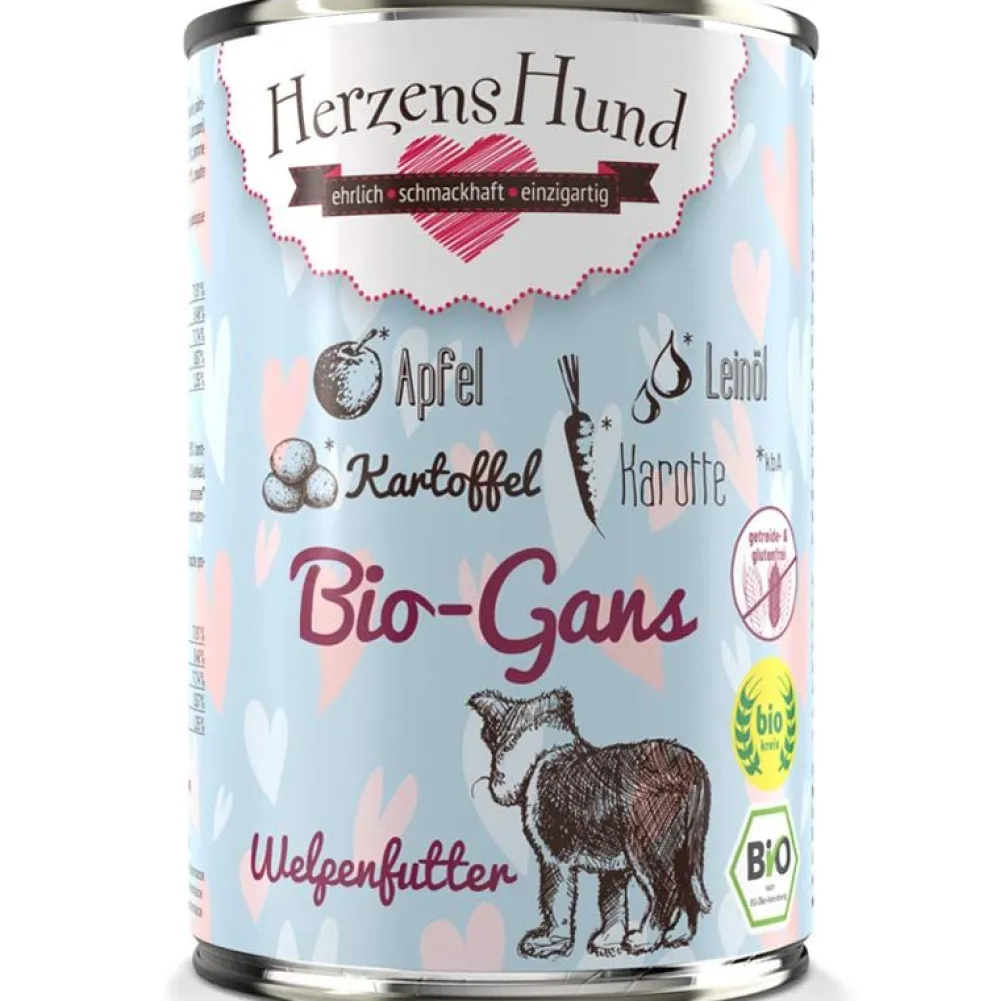 Herzens Hund>Futterfreund HerzensHund Welpe Bio-Gans mit Bio-Apfel