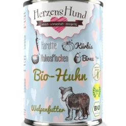 Herzens Hund>Futterfreund HerzensHund Welpe Bio-Huhn mit Bio-Karotte