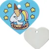 Adressanhänger|Adressanhänger Gravur>Futterfreund Herz Groß Unicorn Blau