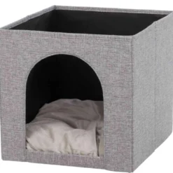 Katzen Schlafplatz|Kratzbäume Und -Möbel>Futterfreund Höhle Ella für Regale, 33x33x37 cm, grau