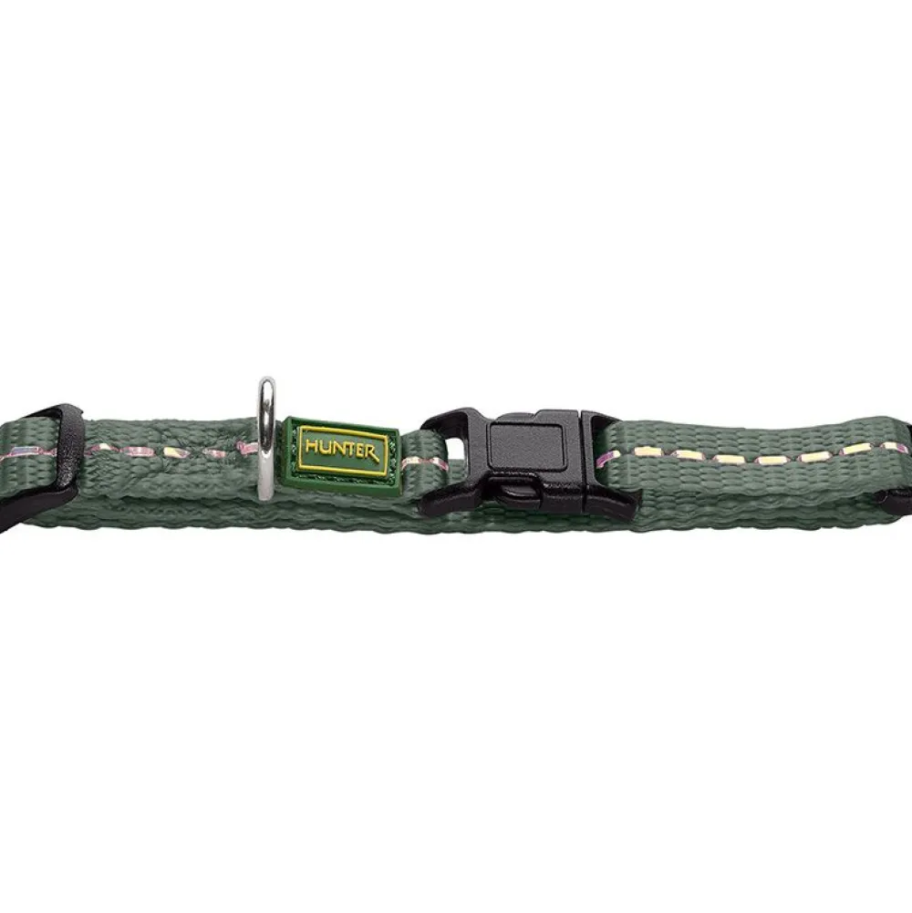 Halsbänder, Leinen & Geschirre>Futterfreund Hunter Halsung Tripoli Vario Basic, Nylon, reflekt, olivgrün