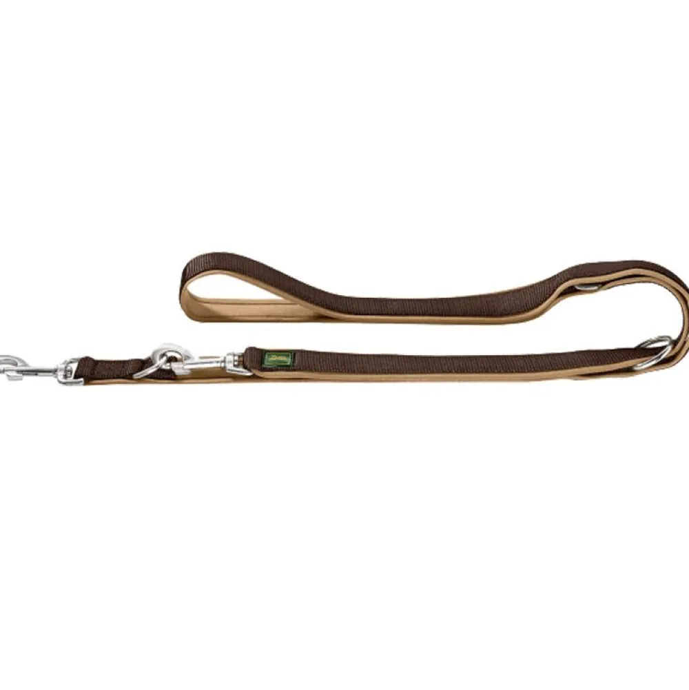 Halsbänder, Leinen & Geschirre>Futterfreund Hunter verstellbare Führleine Neopren, braun/karamel