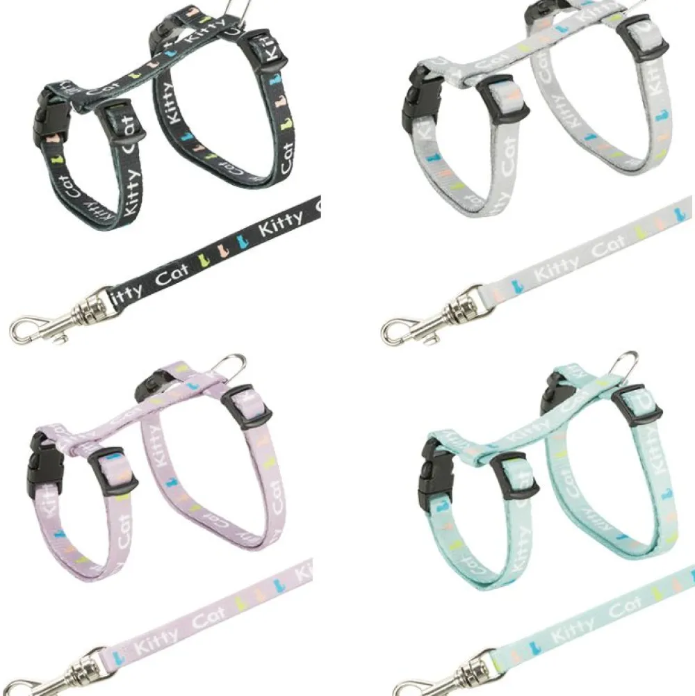 Katzengeschirre>Futterfreund Junior Katzengeschirr mit Leine, Nylon, 21–33cm/8mm, 1,20m